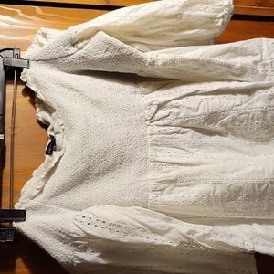 White eyelet cotton top